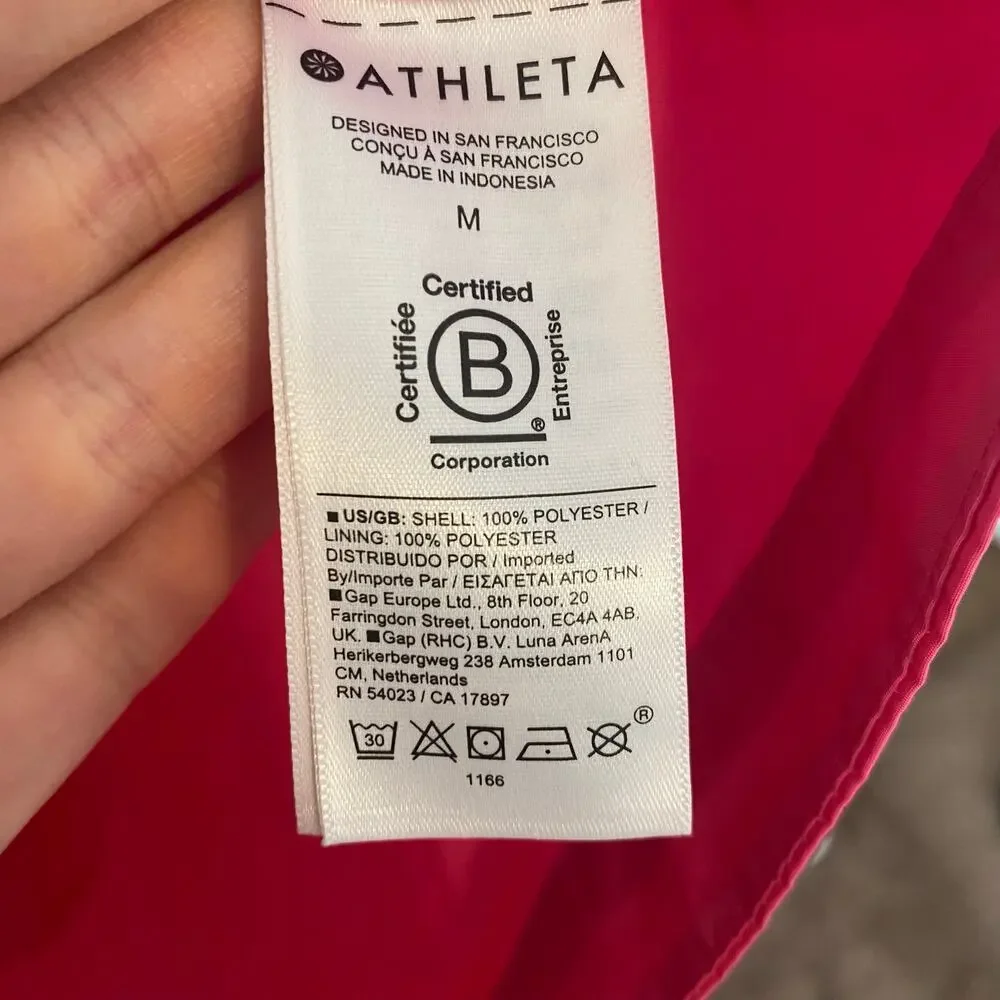 Athleta Westerly Rain Wind Jacket Womens Size Medium Hot Pink Barbiecore Active - Picture 7 of 7
